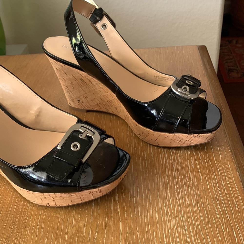 Franco Sarto Carnival Cork Wedge Slingback Shoe Size 8.5 - Picture 3 of 5